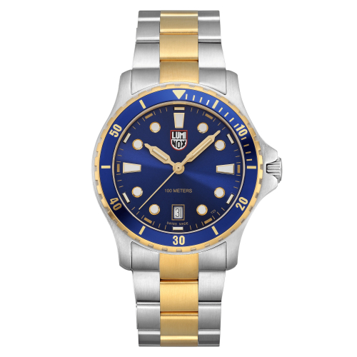 Luminox Herren Armbanduhr XS.0944 Sport Timer blau bicolor, 40mm, Saphirglas 10 ATM