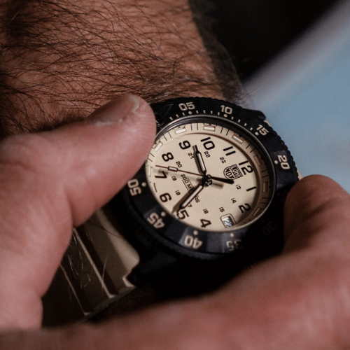 Luminox XS.3010.EVO.S Armbanduhr Original Navy SEAL 43mm, Sandfarben, Militäruhr, 20ATM