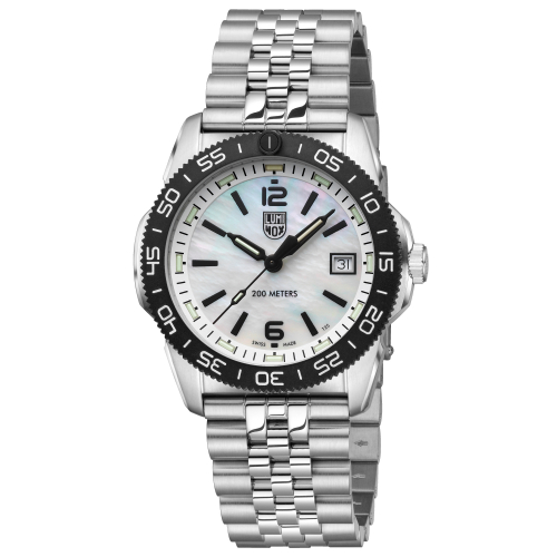 Luminox XS.3126M Pacific Diver Damen Armbanduhr 39mm, Perlmutt, Taucheruhr, Saphirglas, Edelstahl