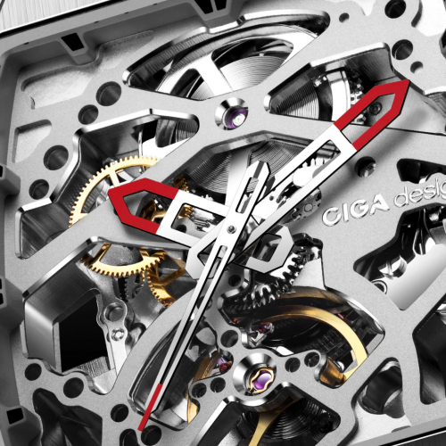 Preview: CIGA Design Uhr Z031-TT01-W5OG Edge Automatik Orange Titan Skelettuhr