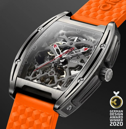 Preview: CIGA Design Uhr Z031-TT01-W5OG Edge Automatik Orange Titan Skelettuhr