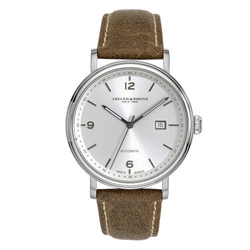 ABELER & SÖHNE AS2671 Herren Armbanduhr Automatik ETA-Werk Datum Saphirglas Lederband