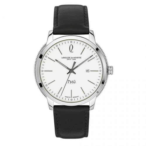 ABELER & SÖHNE AS3107 Herren Armbanduhr Saphirglas Ronda-Werk Day-Date Lederband