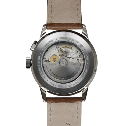 Bauhaus Aviation 2362-5 Herrenuhr Automatik mit Gangreserve und Lederarmband
