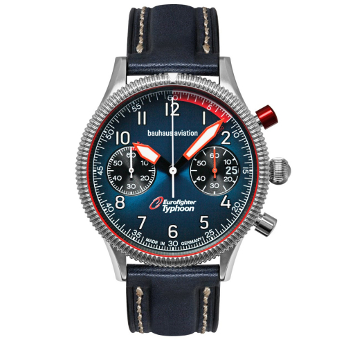 bauhaus Aviation 2576-3 Eurofighter Chronograph Lederband Herrenuhr