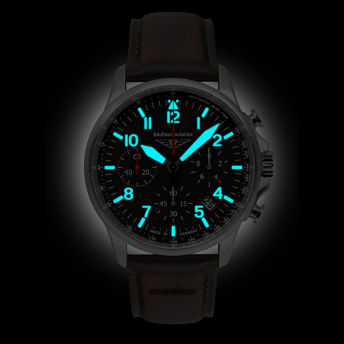 Preview: Bauhaus Aviation Herrenuhr 2774-2 Chronograph mit Datum und Lederband