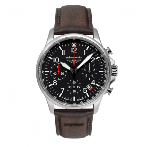 Bauhaus Aviation Herrenuhr 2774-2 Chronograph mit Datum und Lederband