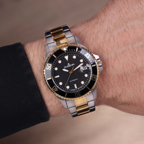 Dugena 4460776 Diver Herren Armbanduhr automatik bicolor, 10ATM