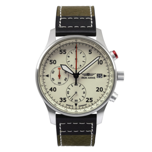 Iron Annie F13 Tempelhof 5670-5 Herren Armbanduhr Quarz Chrono, nachts leuchtendes Ziffernblatt