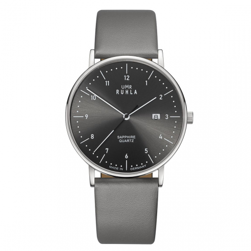 Ruhla Herren Armbanduhr Classic 30445 Ronda-Werk Lederband, 39mm, Saphirglas