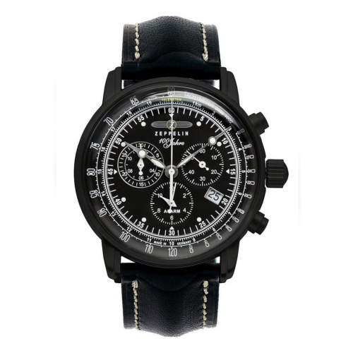 B-Ware - ZEPPELIN 7678 Herren Armbanduhr 100 Jahre Zeppelin schwarz, Alarm, Chrono