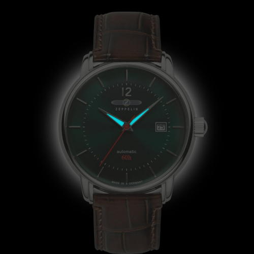 Zeppelin Herrenuhr 81604 Automatik mit 60h Gangreserve und Lederarmband