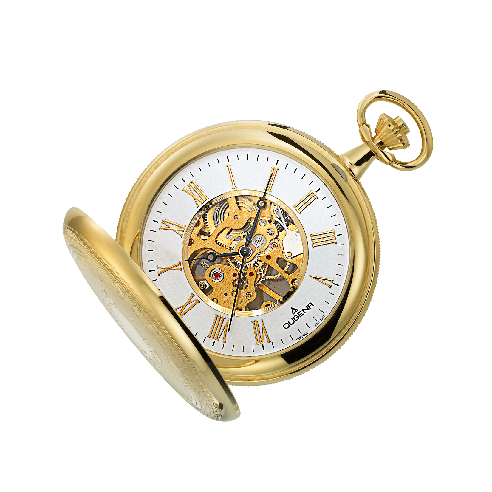 Taschenuhr Handaufzug Dugena skelettiert Kette mit 4460307