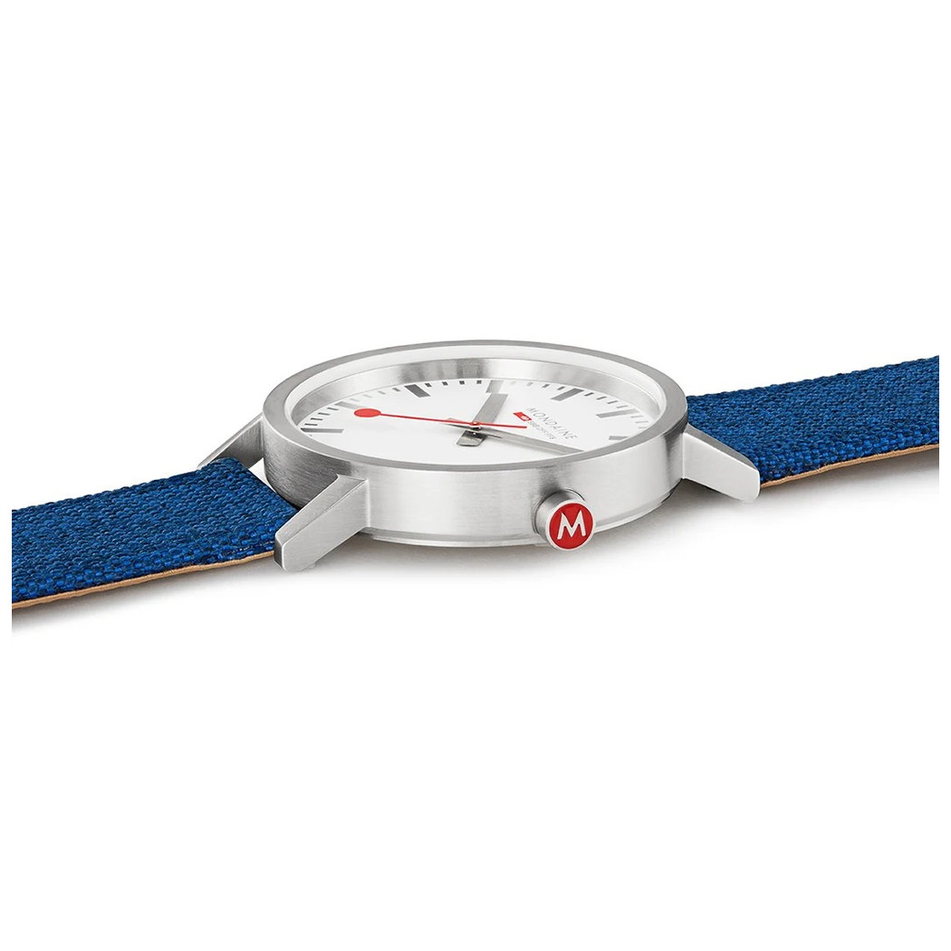 MONDAINE Uhr Classic, 40mm, blaue Textiluhr, A660.30360.17SBD