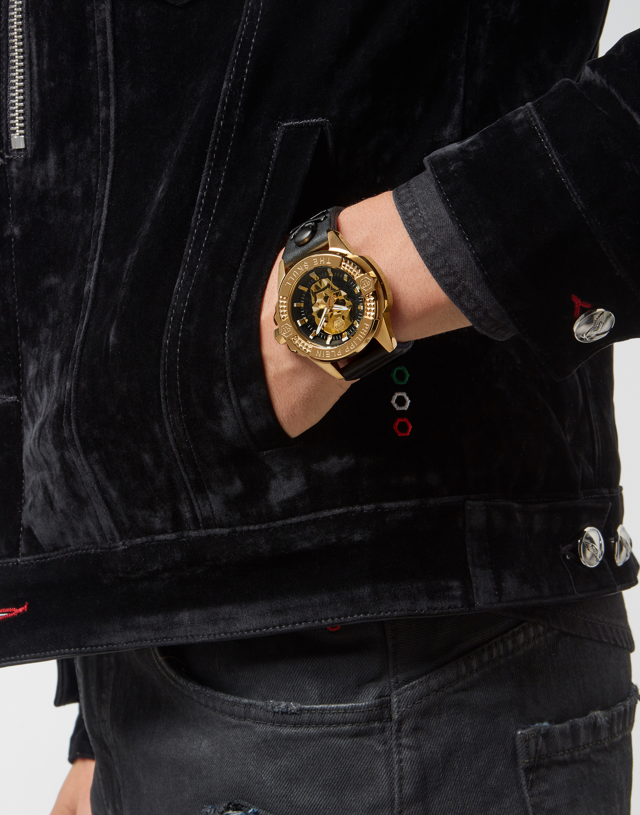 Philipp Plein Herren Armbanduhr PWAAA0521 The Skull Leder 