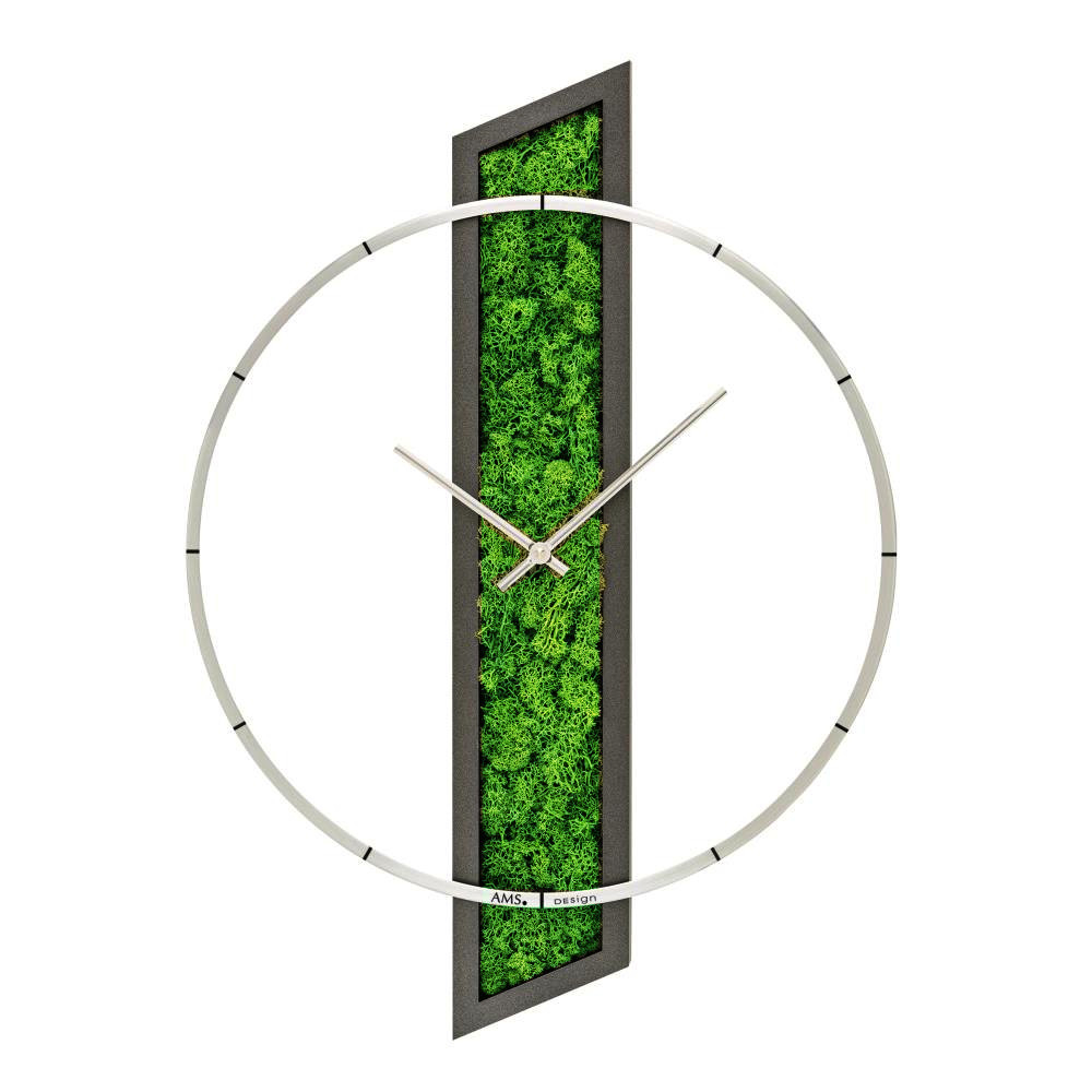 AMS 01-9605 Wanduhr 40x57x5 Holz mit Mooseinlage