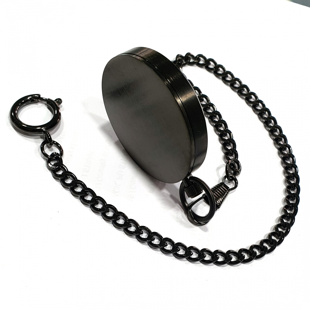 Regent 1041776 Taschenuhr Quarz mit Kette IP-Gun , 43mm