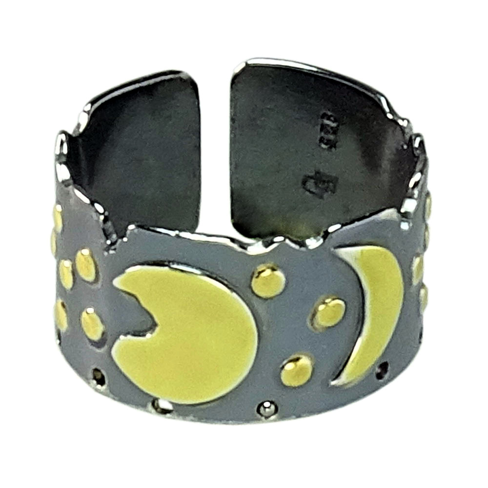 Ring Motiv Himmelsscheibe von Nebra aus 925-Silber zum Teil vergoldet, Ringgröße 55-58