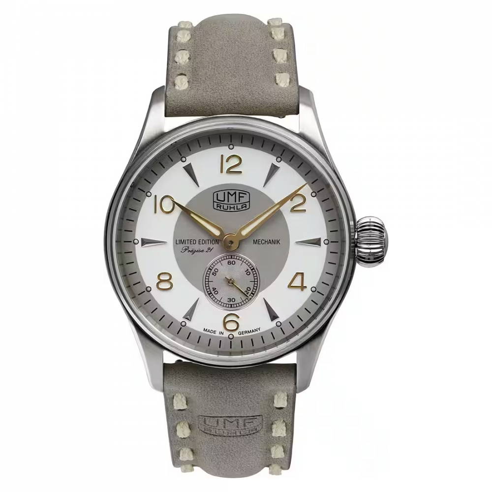 UMF Ruhla 1138-5, Handaufzug ETA 7001 Peseux Armbanduhr Saphirglas
