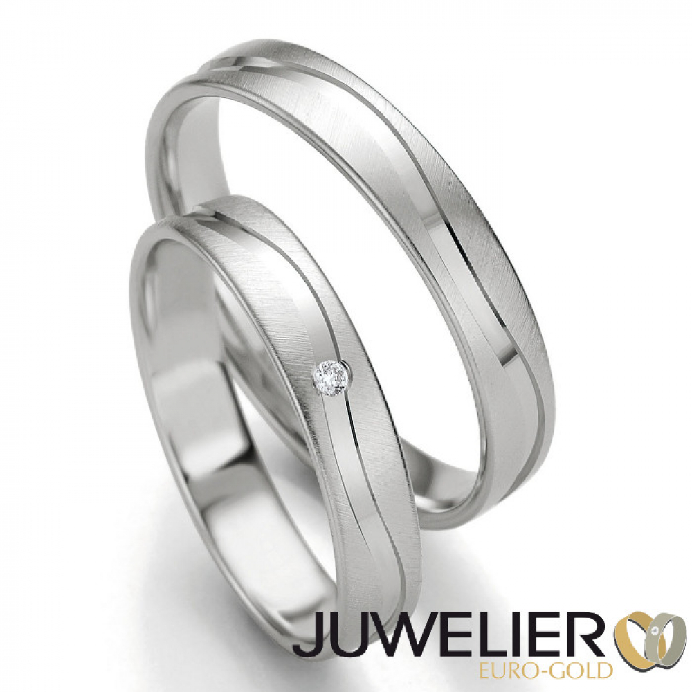 1 Paar Eheringe Trauringe in 333 Weissgold 48_07131