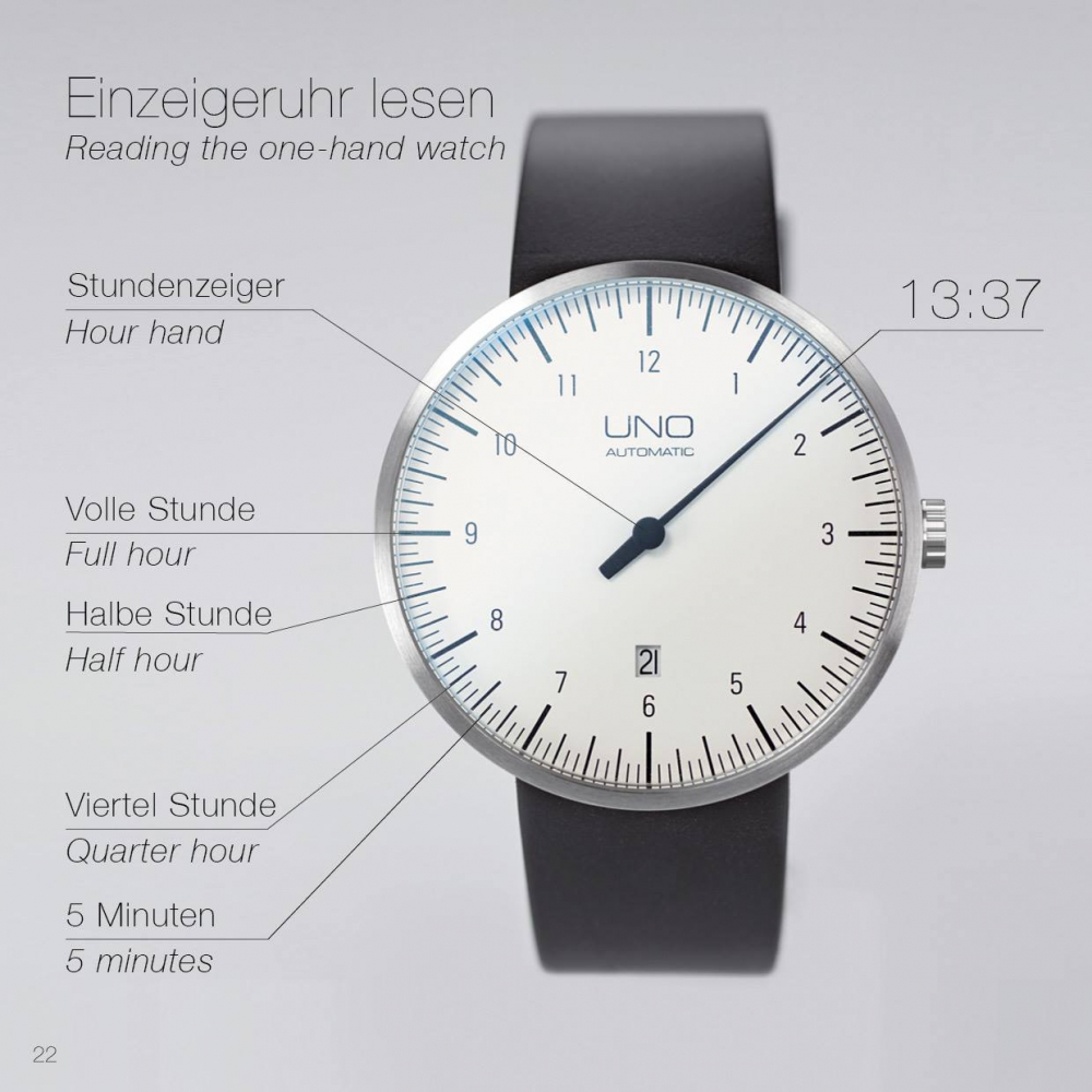 Botta UNO Automatik 811010 Einzeigeruhr 44mm, Sattellederband