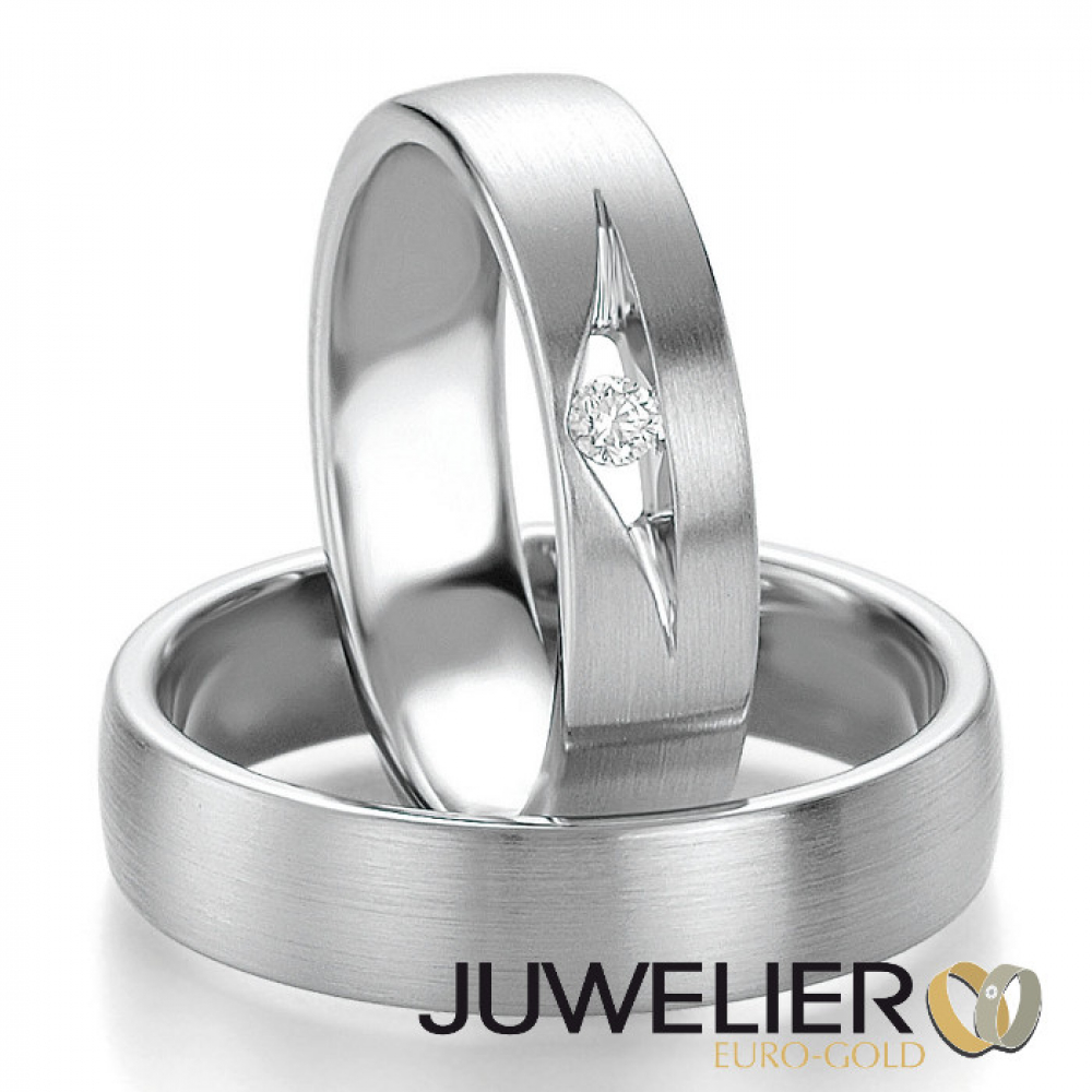 1 Paar Eheringe Trauringe in 950 Platin