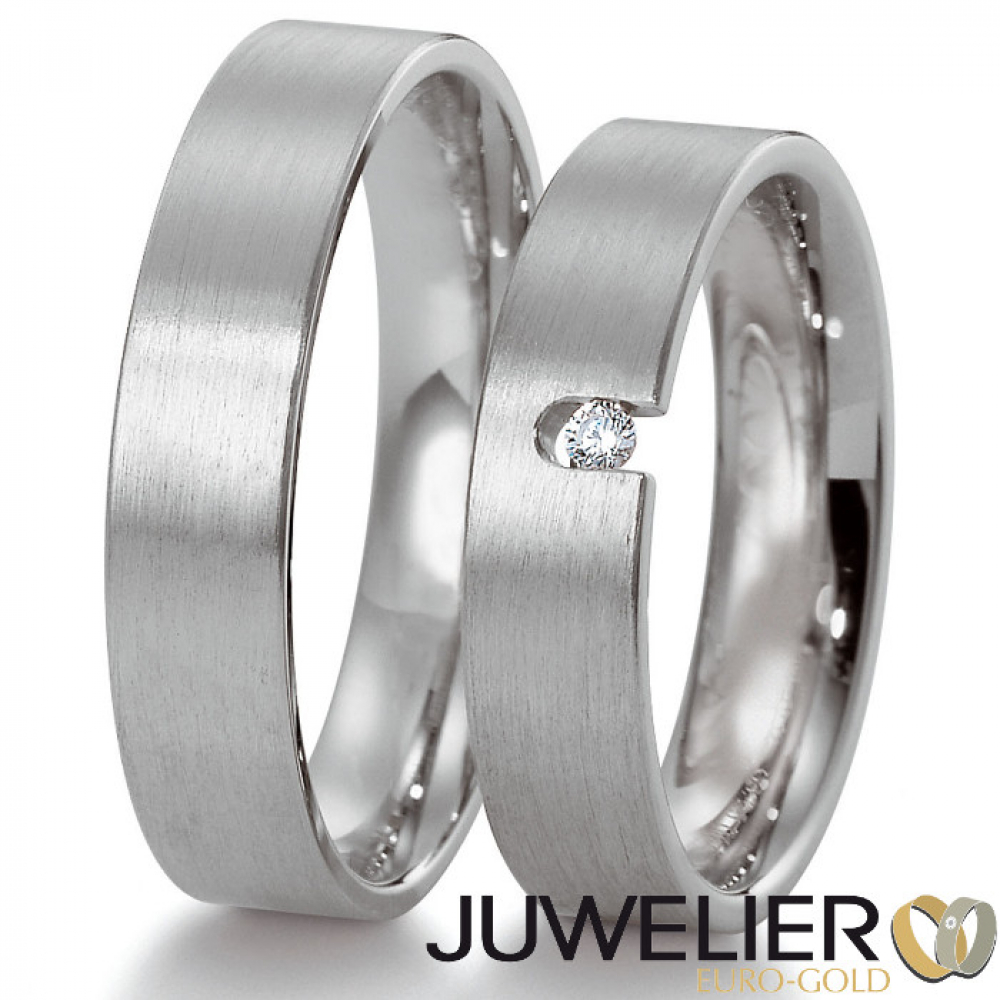 1 Paar Eheringe Trauringe in 950 Platin