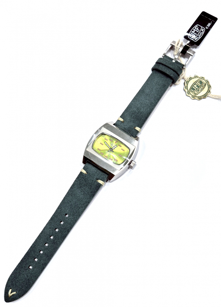UMF Ruhla 1452-4 Armbanduhr Zaria Mechanik, Handaufzug, Saphirglas, 41mm, Grün