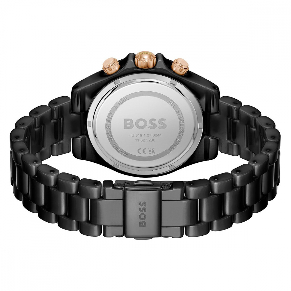 Boss Damen Armbanduhr 1502633 Multifunktion, Keramik schwarz
