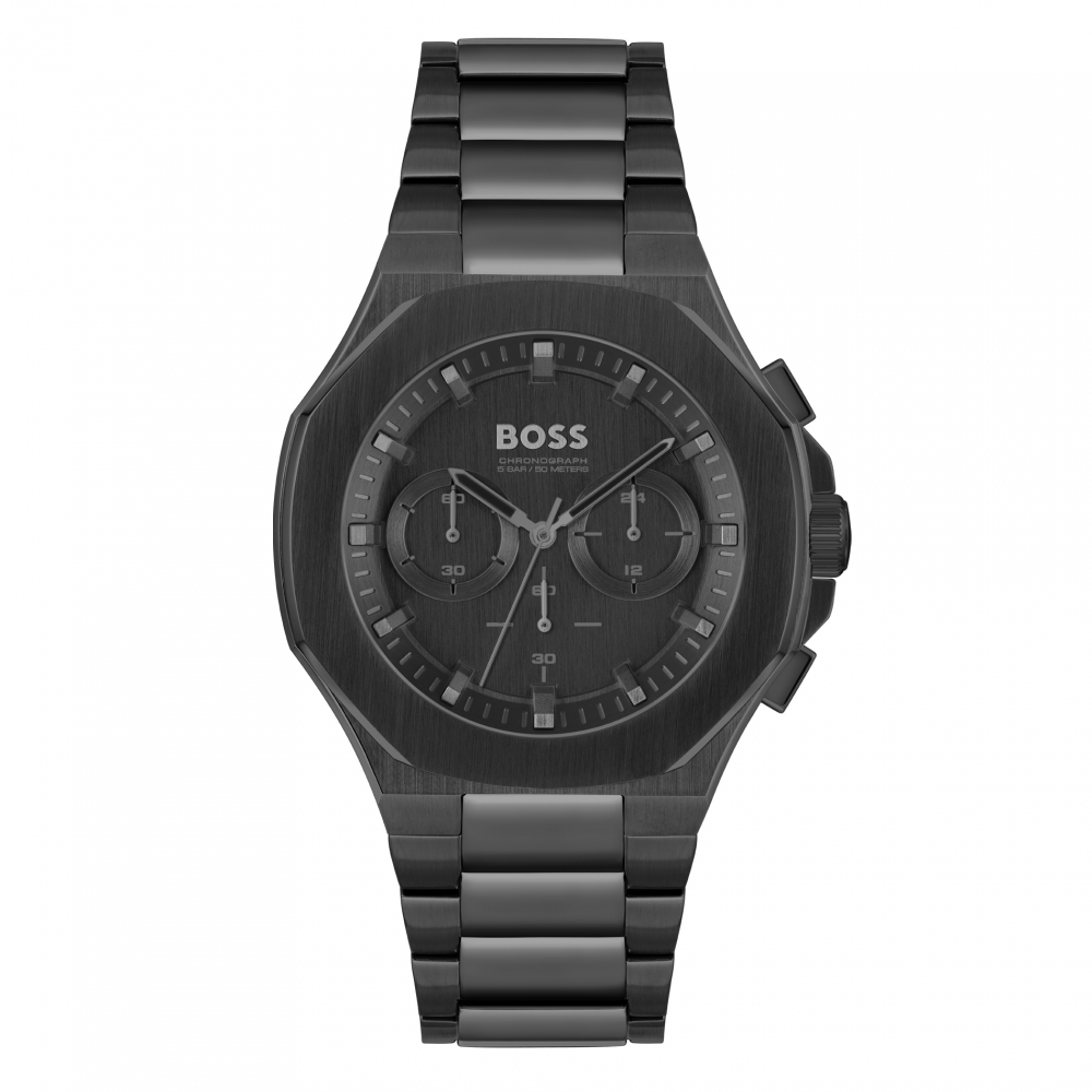 Hugo Boss Herren Armbanduhr Chronograph 1514088 Edelstahl IP-Schwarz