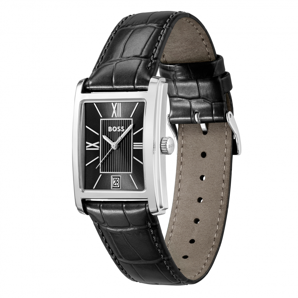 Boss Herren Armbanduhr 1514277 Leder schwarz