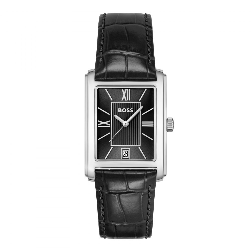 Boss Herren Armbanduhr 1514277 Leder schwarz