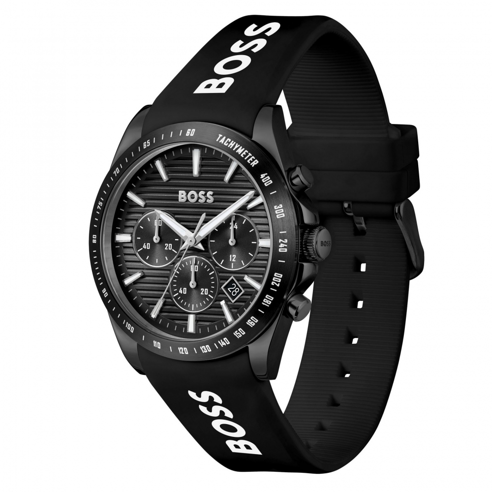Boss Herren Armbanduhr 1514289 STRIKE Chronograph Silikonband schwarz