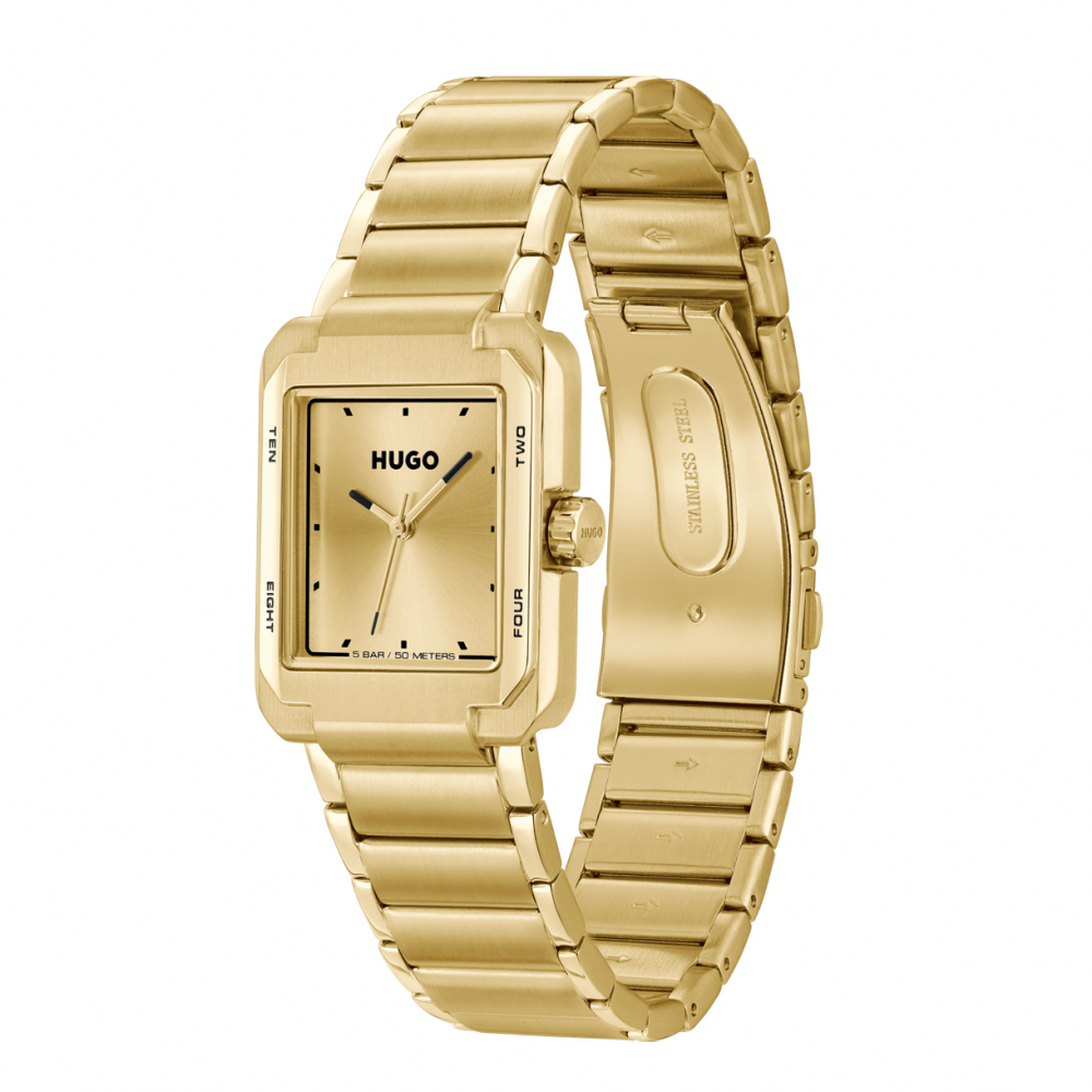 HUGO Herren Armbanduhr 1530381 #THRIVE ANALOG goldfarben