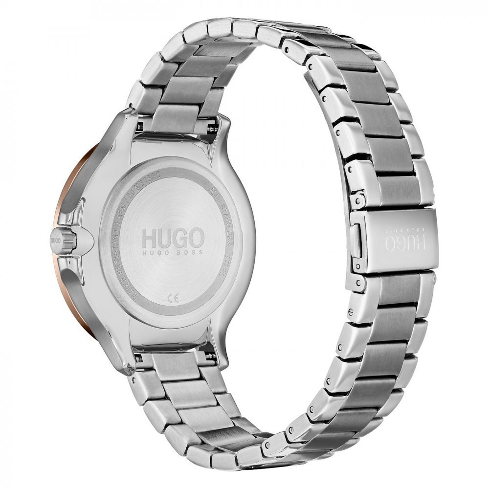 HUGO Damen Armbanduhr Multifunktion 1540014 Day-Date, bicolor