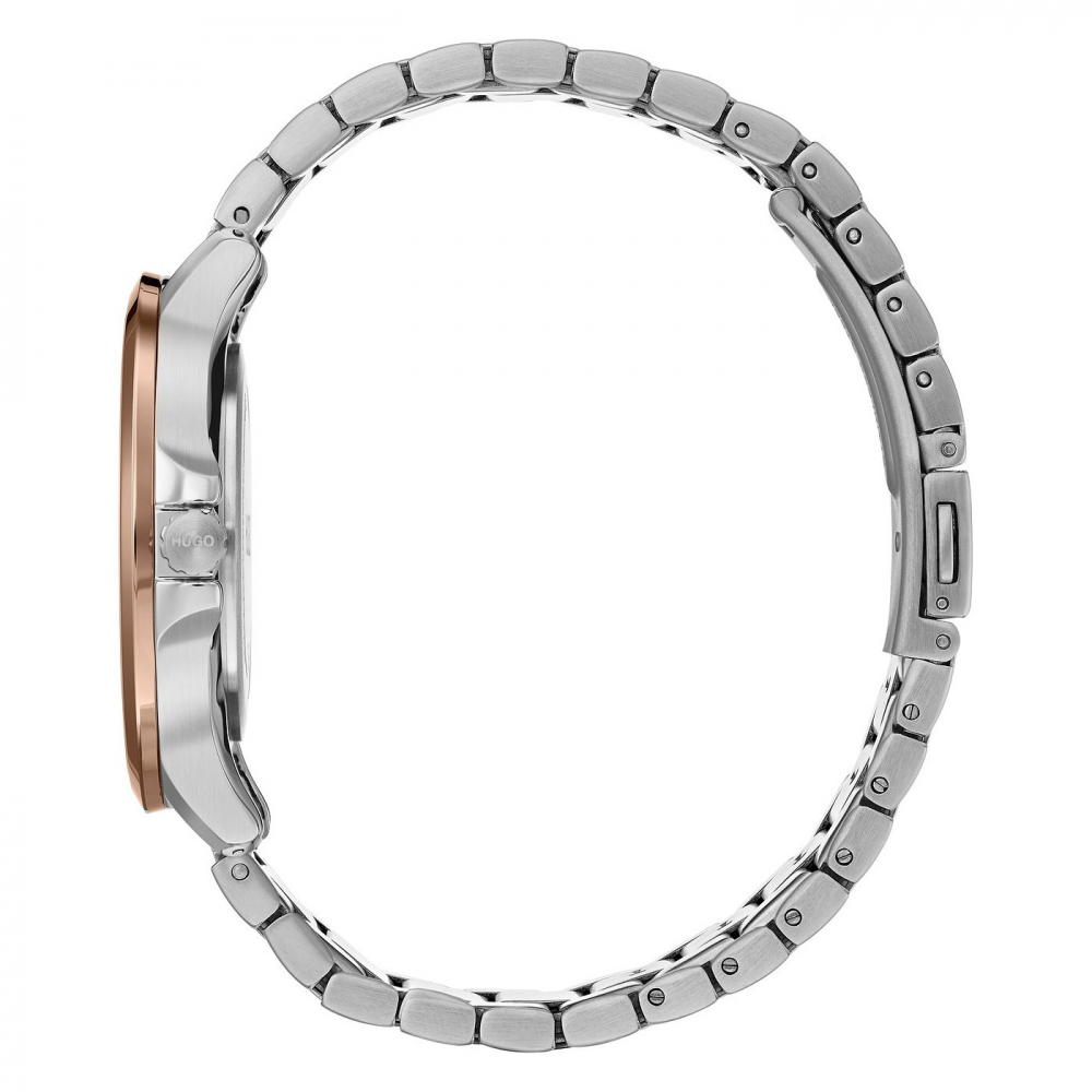 HUGO Damen Armbanduhr Multifunktion 1540014 Day-Date, bicolor
