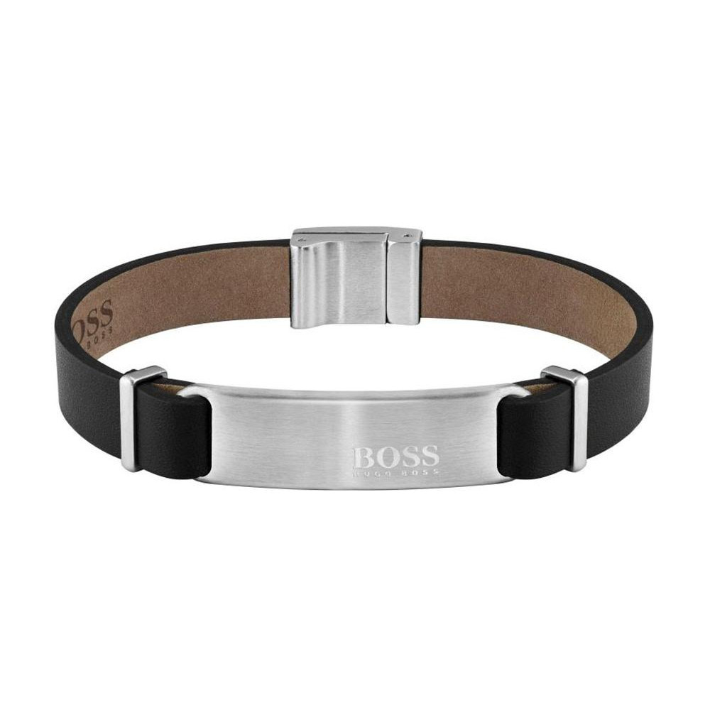BOSS Herren Armband 1580044M Leder-Edelstahl
