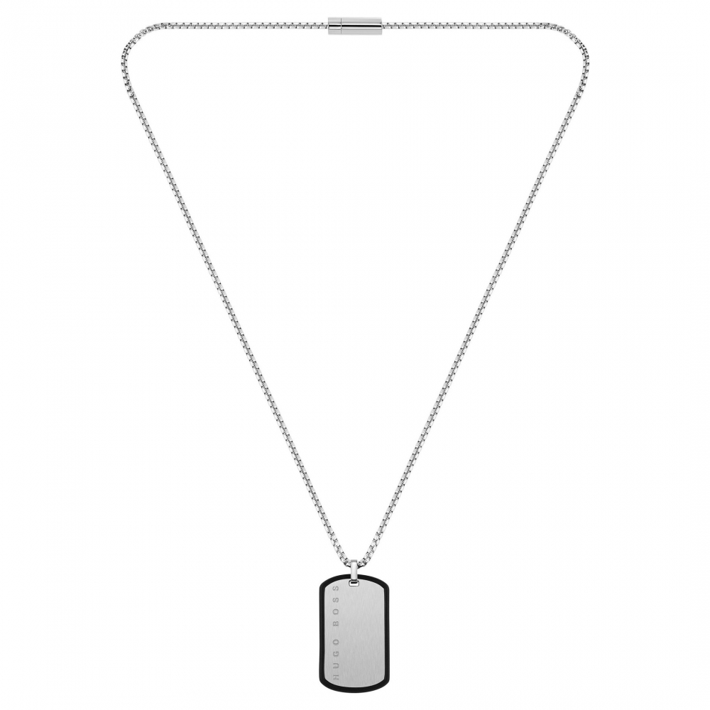 BOSS Herren Identitätskette mit Anhänger 1580050 Edelstahl 61cm