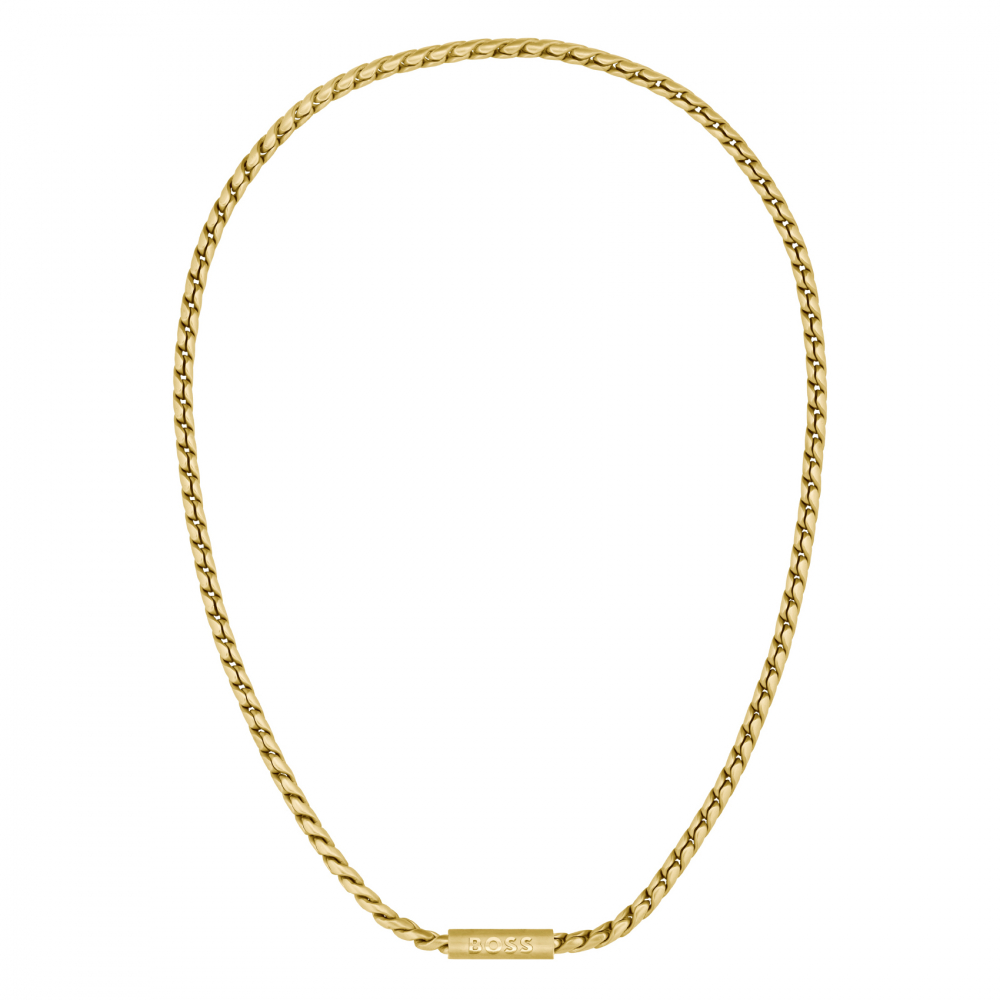 BOSS Herren Kette 1580694 Edelstahl 57cm Goldfarben Magnetverschluss