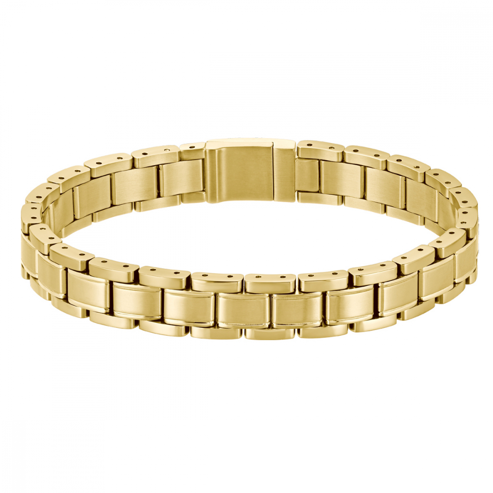 BOSS Herren Armband Edelstahl 1580711 Gliederband Goldfarben 21cm
