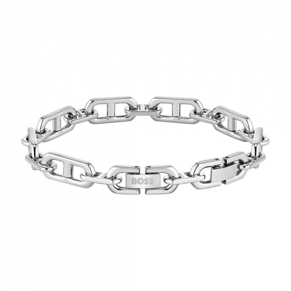 BOSS 1580727M Herren Glieder-Armband Edelstahl Silberfarben 20cm