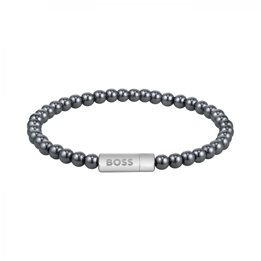 BOSS Herren 1580790M HEMATITE Armband Edelstahlarmband 21cm