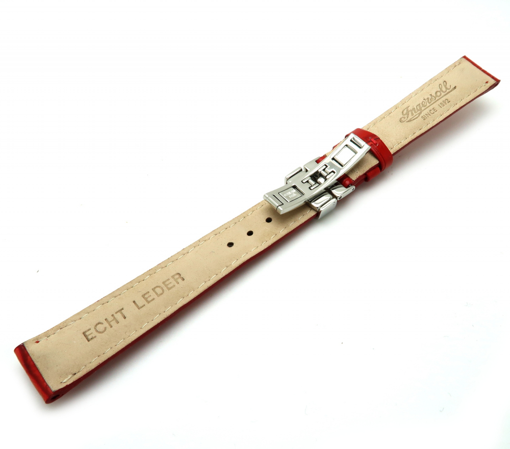 Ingersoll Ersatzband Leder rot Kokoprägung Stegbreite 16mm mit Faltschließe