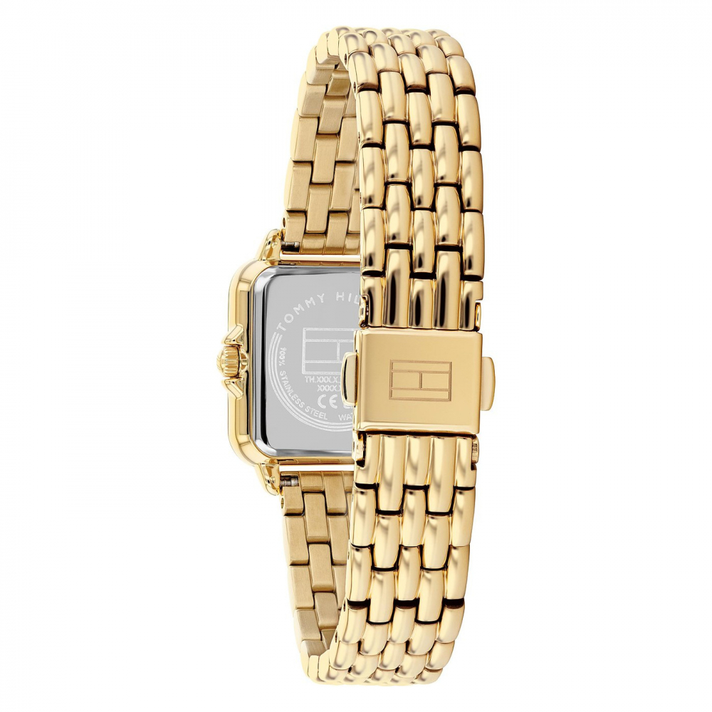 Tommy Hilfiger Damen Armbanduhr 1782858 goldfarben, Rechteck