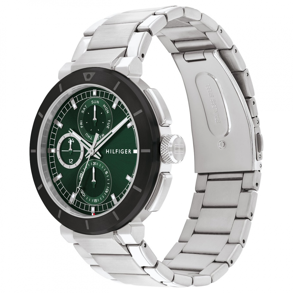 Tommy Hilfiger Herren Armbanduhr 1792117 Multifunktion Datum-Wochentag, Grün
