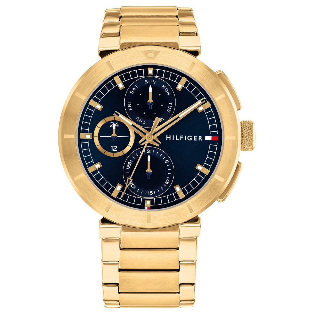 Tommy Hilfiger 1792118 Multifunktion Herren Armbanduhr Day-Date goldfarben