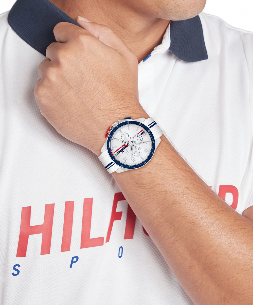 Tommy Hilfiger Herren Armbanduhr 1792167 Chrono Silikonband