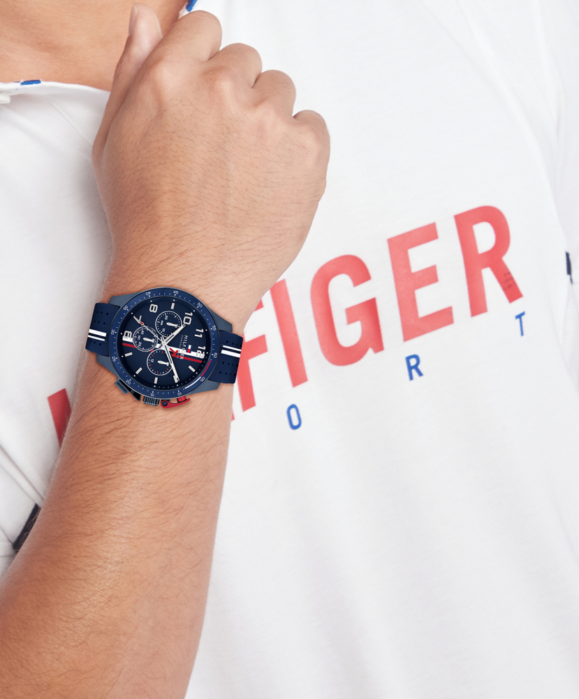 Tommy Hilfiger Herren Armbanduhr 1792169 Chrono Silikonband