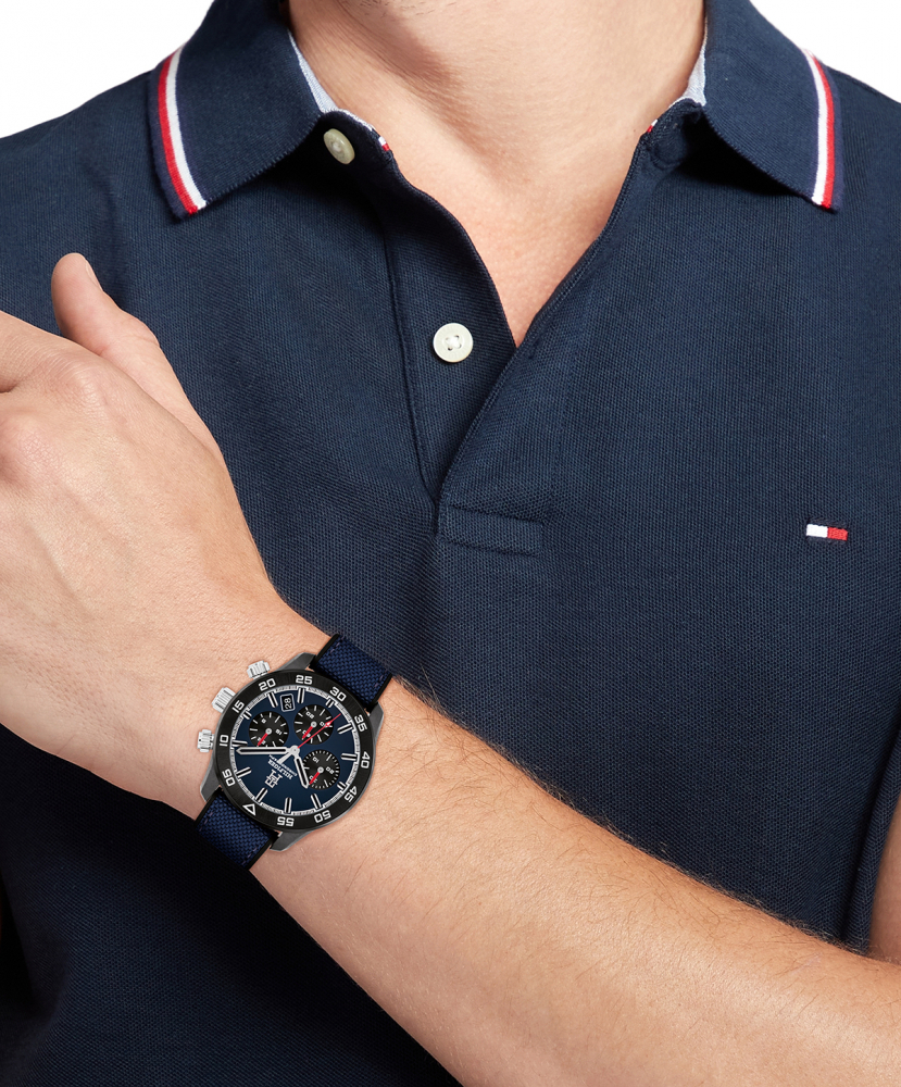Tommy Hilfiger TH85 Carbon Herren Armbanduhr 1792183 Chrono, 42mm