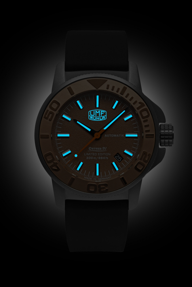 UMF Ruhla 1970-4 Ostsee III Automatik, Armbanduhr, Saphirglas, 30ATM, rose, 43mm